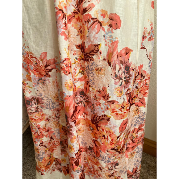 NWT Zimmermann Devi Scallop Midi Dress Cream Floral Size 10 - Picture 8 of 11